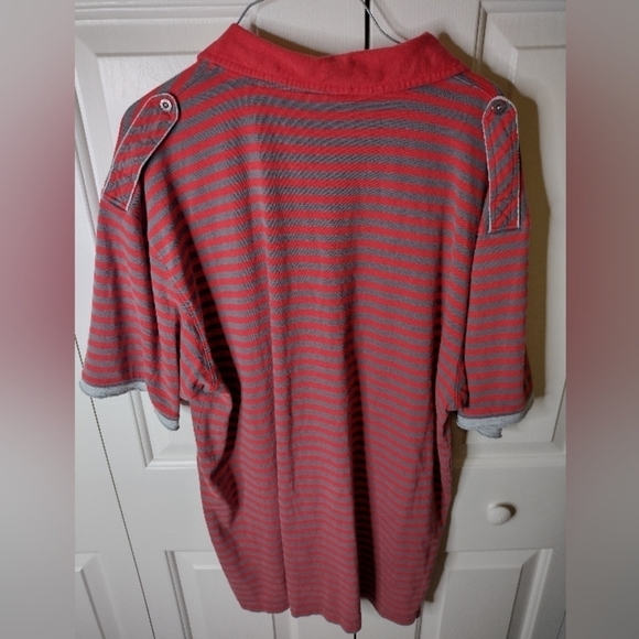 Vintage Streetwear ENYCE Polo Shirt Hip Hop Vintage Gray Red Striped XXL - Picture 3 of 4